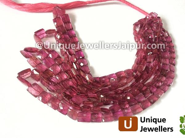 Rubellite Faceted Chicklet Beads